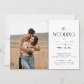 Moderne Whimsy Hochzeitseinladung mit Foto Einladung (Vorderseite)