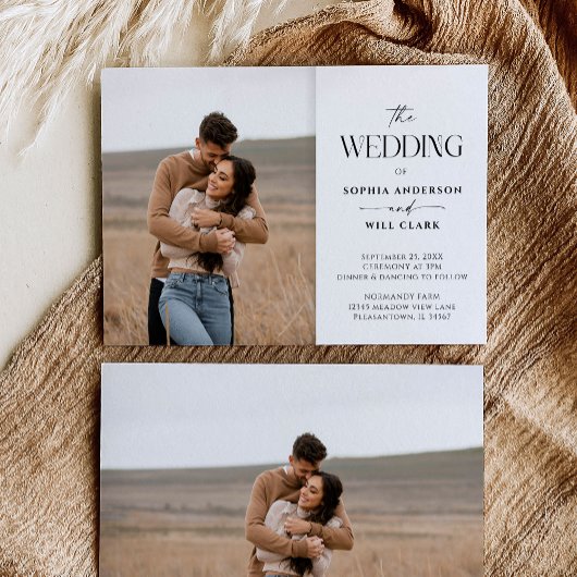 Moderne Whimsy Hochzeitseinladung mit Foto Einladung