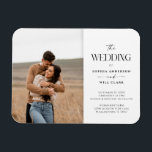 Moderne Whimsy Hochzeitseinladung mit Foto Magnet<br><div class="desc">Laden Sie Ihre Freunde und Familie zu Ihrer Hochzeit mit diesem modernen,  schwarz-weiß whimsy Hochzeitsmagneten ein. Bearbeiten Sie einfach Ihre Lieblings-Verlobung-Fotos und Veranstaltungsdetails.</div>