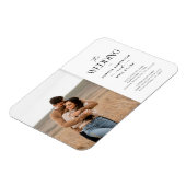 Moderne Whimsy Hochzeitseinladung mit Foto Magnet (Linke Seite)