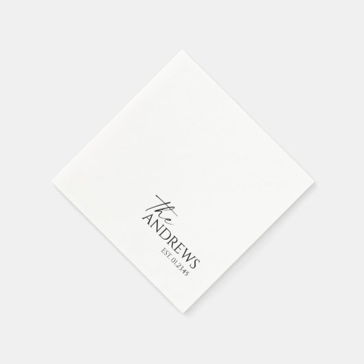 Moderne Whimsy Personalisiert Wedding Napkins Serviette (Ecke)