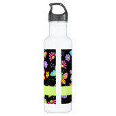 Moderne Whimsy-Schmetterlinge auf der Schwarzen Mo Trinkflasche (Rückseite)