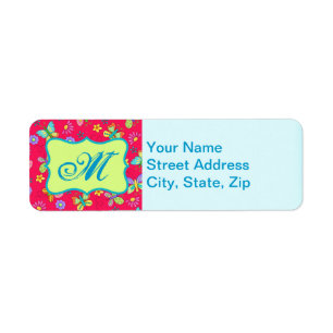 Moderne Whimsy-Schmetterlinge auf Red Monogram Per