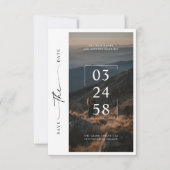Moderne Whimsy Script Romantische Foto Hochzeit Save The Date (Vorderseite)