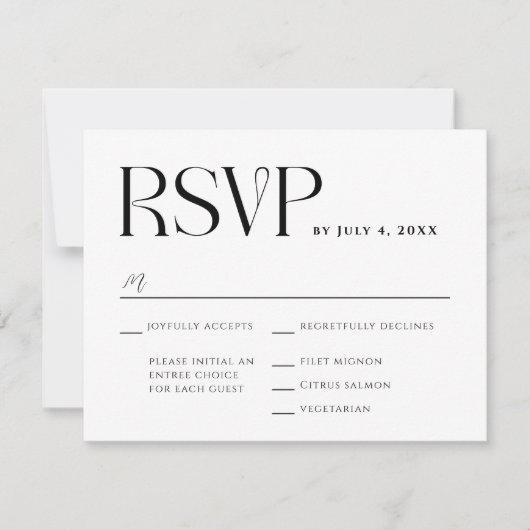 Moderne Whimsy Wedding RSVP Card (Vorderseite)