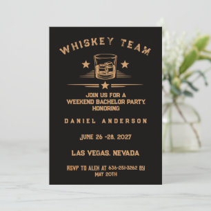 Moderne Whisky-Themen-Junggesellen-Cocktailparty Einladung