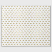 Moderne White and Gold Golden Retriever Geschenkpapier (Flach)