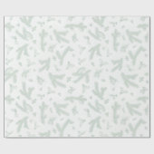 Moderne White and Mint Holly and Pine Geschenkpapier (Flach)