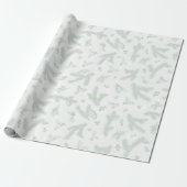 Moderne White and Mint Holly and Pine Geschenkpapier (Ungerollt)