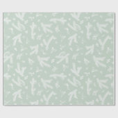 Moderne White and Mint Holly and Pine Geschenkpapier (Flach)