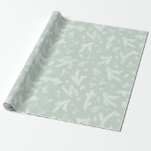 Moderne White and Mint Holly and Pine Geschenkpapier (Ungerollt)