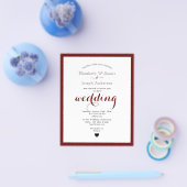 Moderne White & Black Calligraphy Monogram Hochzei Flyer (Einzeln)