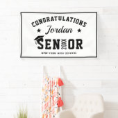 Moderne White Black Class der Graduation Party 202 Banner (Insitu)