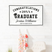 Moderne White Black Class der Graduation Party 202 Banner (Insitu)