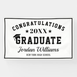 Moderne White Black Class der Graduation Party 202 Banner