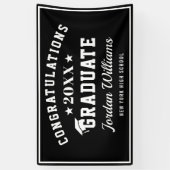 Moderne White Black Class der Graduation Party 202 Banner (Vertikal)