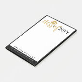 Moderne White Black & Gold Glitzer Class 2016 Post-it Klebezettel (angewinkelt)