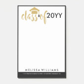 Moderne White Black & Gold Glitzer Class 2016 Post-it Klebezettel (Vorderseite)