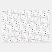 Moderne White Black Ho Ho Ho Wrapping Paper Sheets Geschenkpapier Set (Vorderseite 3)