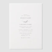 Moderne White & Black Script Overlay Hochzeit Pergament Einladungen (Vorderseite)