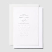 Moderne White & Black Script Overlay Hochzeit Pergament Einladungen (Versetzt)