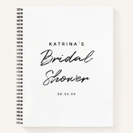 Moderne White Black Simple Brautparty Gift List Notizblock