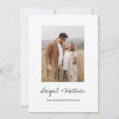 Moderne White Black Simple Handwriting Boho Weddin Einladung (Rückseite)