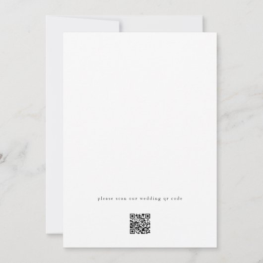 Moderne White Black Simple QR CODE Hochzeitsseite Einladung (Rückseite)
