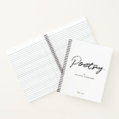 Moderne White Blak Minimalistisch Script Poetry Notizblock (Innenseite)