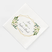 Moderne White Blooming Floral Handwriting Wedding Serviette (Ecke)