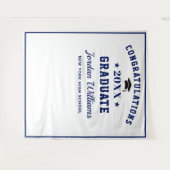 Moderne White Blue Abschluss Foto Stand Hintergrun Wandteppich (Vorderseite (Horizontal))