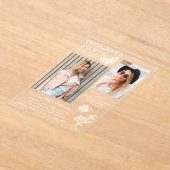 Moderne White Butterfly Foto Graduation Party Acryleinladungen (Ablage )