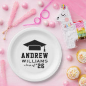 Moderne White Custom Graduation Party Pappteller (Party)