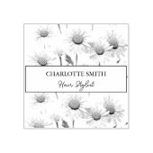 Moderne White Daisy Floral Trendy Gummistempel (Prägung)