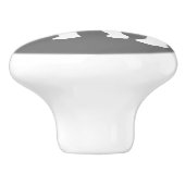 Moderne White Elephant Silhouette & Grau Keramikknauf (Seitenansicht)