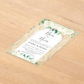 Moderne White Floral Garden Spanische Geschlechtso Acryleinladungen (Ablage )