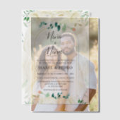 Moderne White Floral Garden Spanische Geschlechtso Pergament Einladungen (Versatz (Ehepaar))