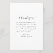 Moderne White Frame Foto Wedding Dankeskarte (Rückseite)