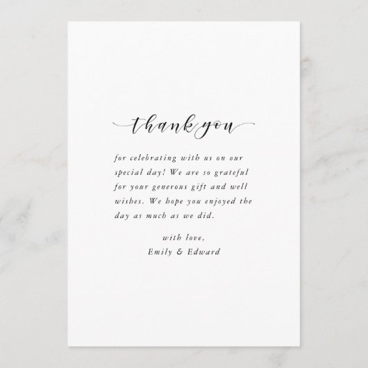 Moderne White Frame Foto Wedding Dankeskarte (Rückseite)