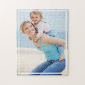 Moderne White Frame Full Foto Familie Puzzle (Vertikal)