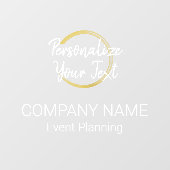 Moderne White & Gold Event Planning mit individuel Fensteraufkleber (Blatt)