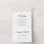 Moderne White Gold Oh Baby Dusche All In One Einladung (Innen Boden)