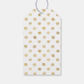 Moderne White & Gold Polka Dots Gastgeschenk Hochz Geschenkanhänger (Rückseite)