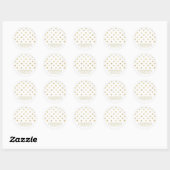 Moderne White & Gold Polka Dots Gastgeschenk Hochz Runder Aufkleber (Blatt)