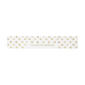 Moderne White & Gold Polka Dots Hochzeit Einladungsbanderole (Flach)