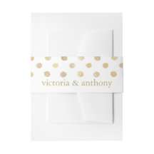 Moderne White & Gold Polka Dots Hochzeit
