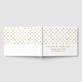 Moderne White & Gold Polka Dots Hochzeit Gästebuch (Voll)