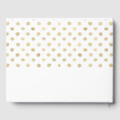 Moderne White & Gold Polka Dots Hochzeit Gästebuch (Rückseite)