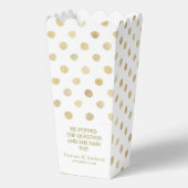 Moderne White & Gold Polka Dots Hochzeit Geschenkschachtel (Vorderseite)