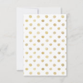 Moderne White & Gold Polka Dots Hochzeit RSVP Karte (Rückseite)